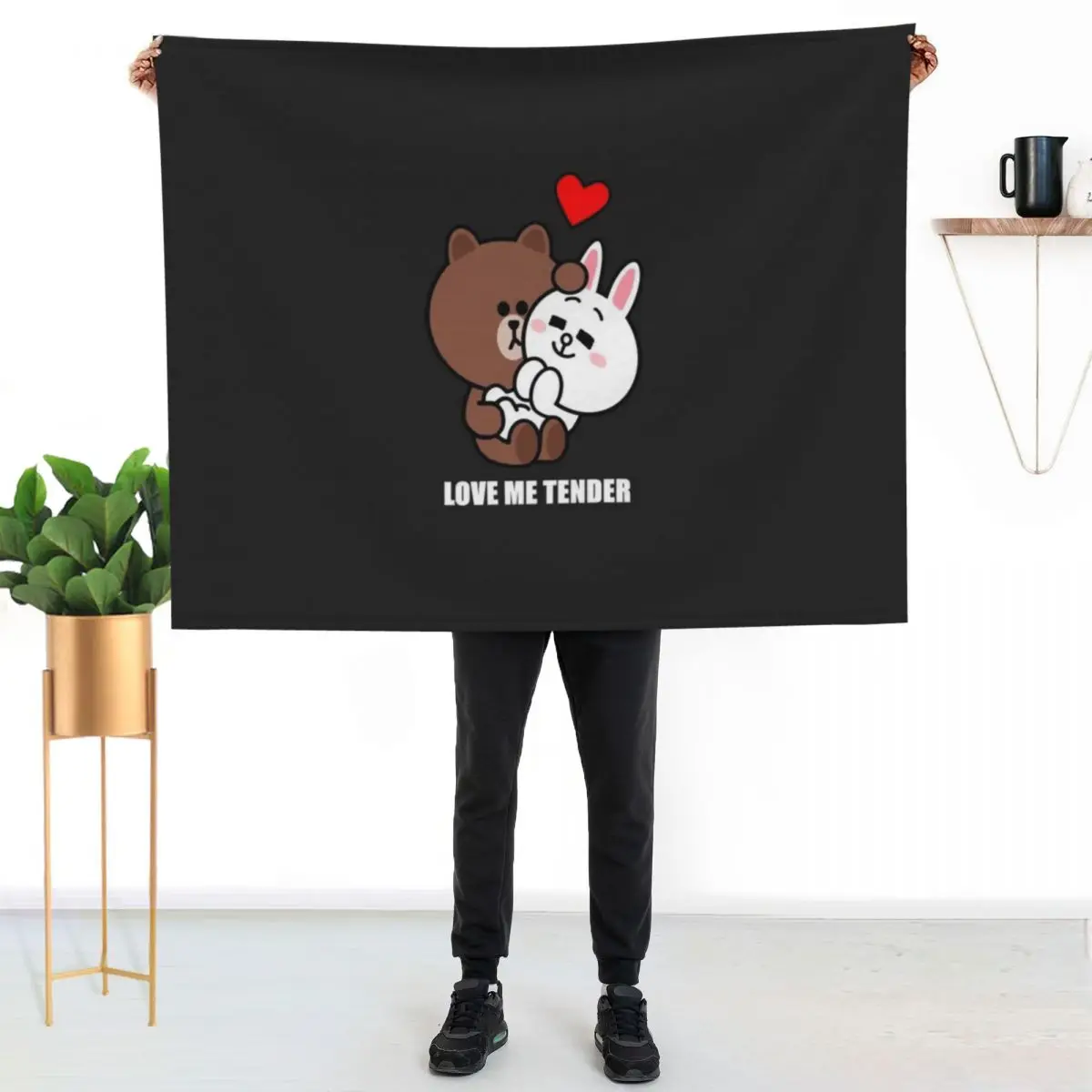 Brown and Cony Love Me Tender Classic T-Shirt Throw Blanket couch cozy soft plush fuzzy picnic outdoor blanket