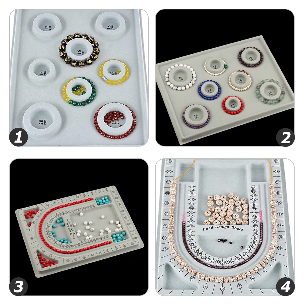 

2pcs Necklace Design Board Bead Jewelry Tray Durable Bracelet Sizer Craft Measurement Tool Beading Supplies For Diy Women