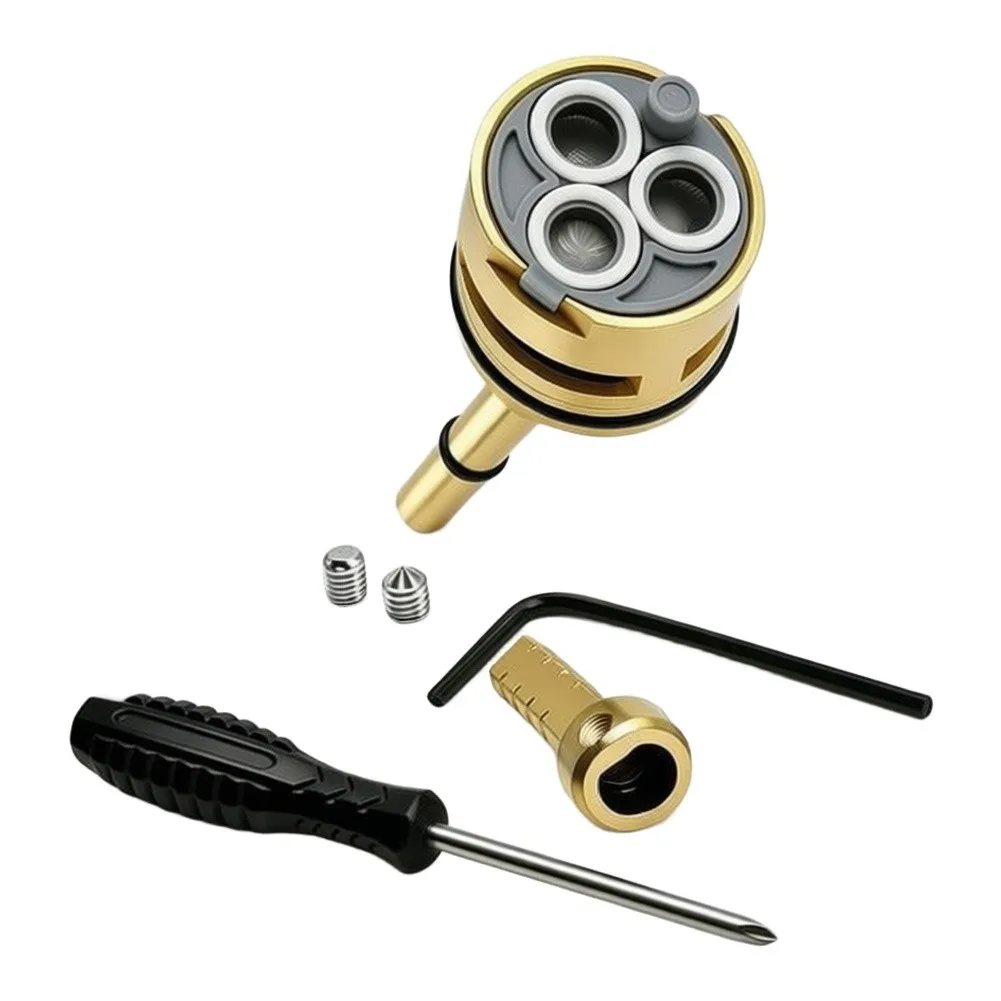 3 Port Brass Shower Diverter Valve Cartridge with Handle Adapter Kit for R11000 R22000 Tub Shower Faucet Replacement