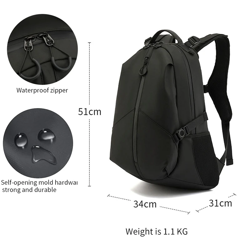 Motorcycle Backpack, Waterproof Helmet Bags For Laptop And Ipad, Traveling Bag, Hiking School Bag With Reflective Strip