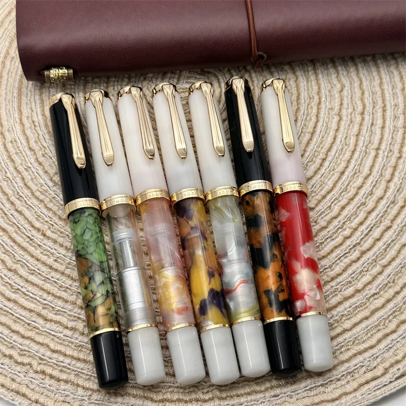 Creative ADMOK M400 Acrylic Piston Fountain Pen Gold Clip Soft Smooth No.5 Schmidt Nib Inking Students Writing Gift Pen