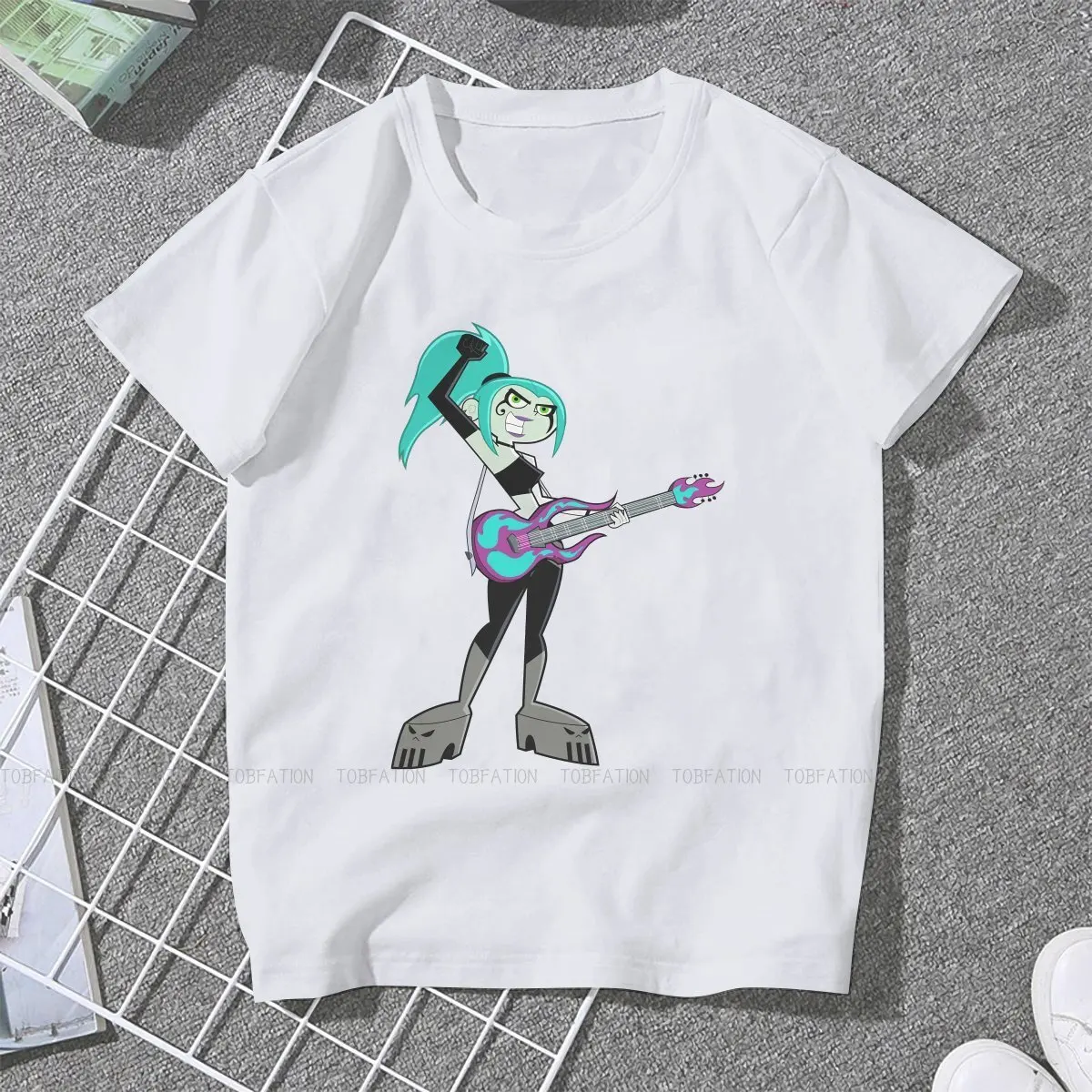 Danny Phantom  Cartoon Girls T Shirt Ember Female Tops Harajuku Funny Tees Ladies 4XL Cotton Tshirt