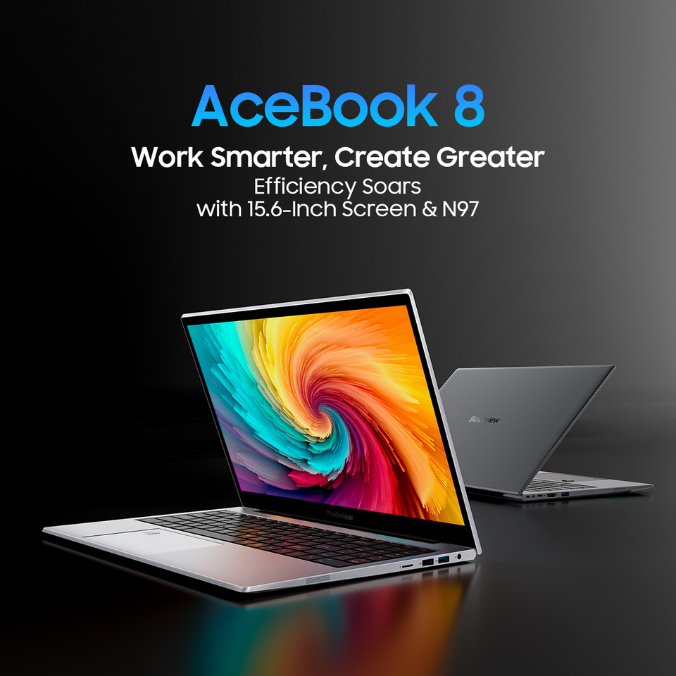  Blackview Acebook 8 Laptop 15.6''  Win 11 12th Gen Intel Core N97 processor 16GB DDR4 512GB SSD 5000mAh Battery with 36W Charge 