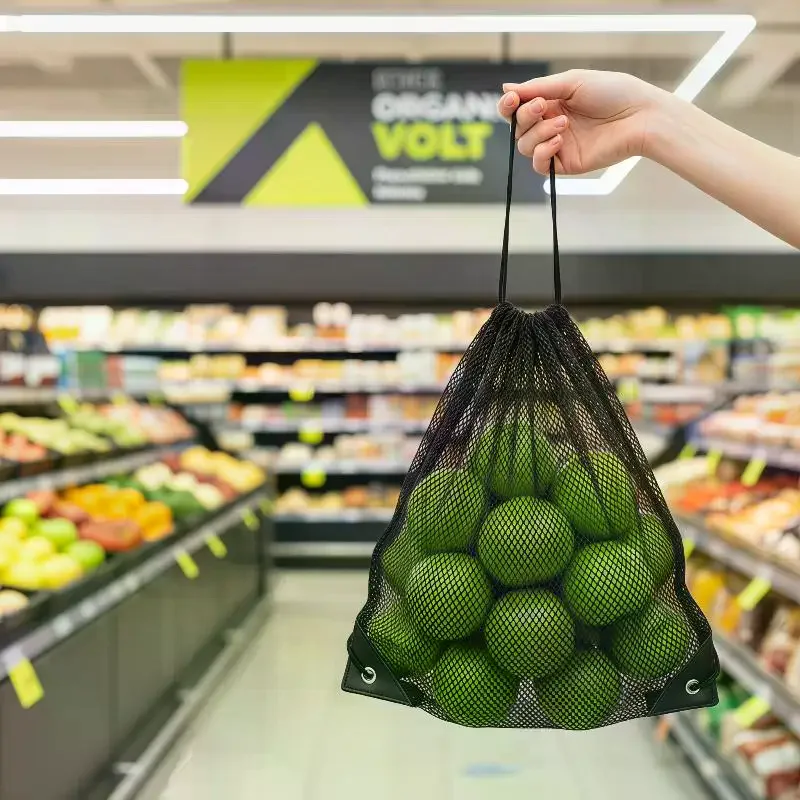 

User-friendly Mesh Drawstring Bag for Gym and Sports with Breathable Storage Feature