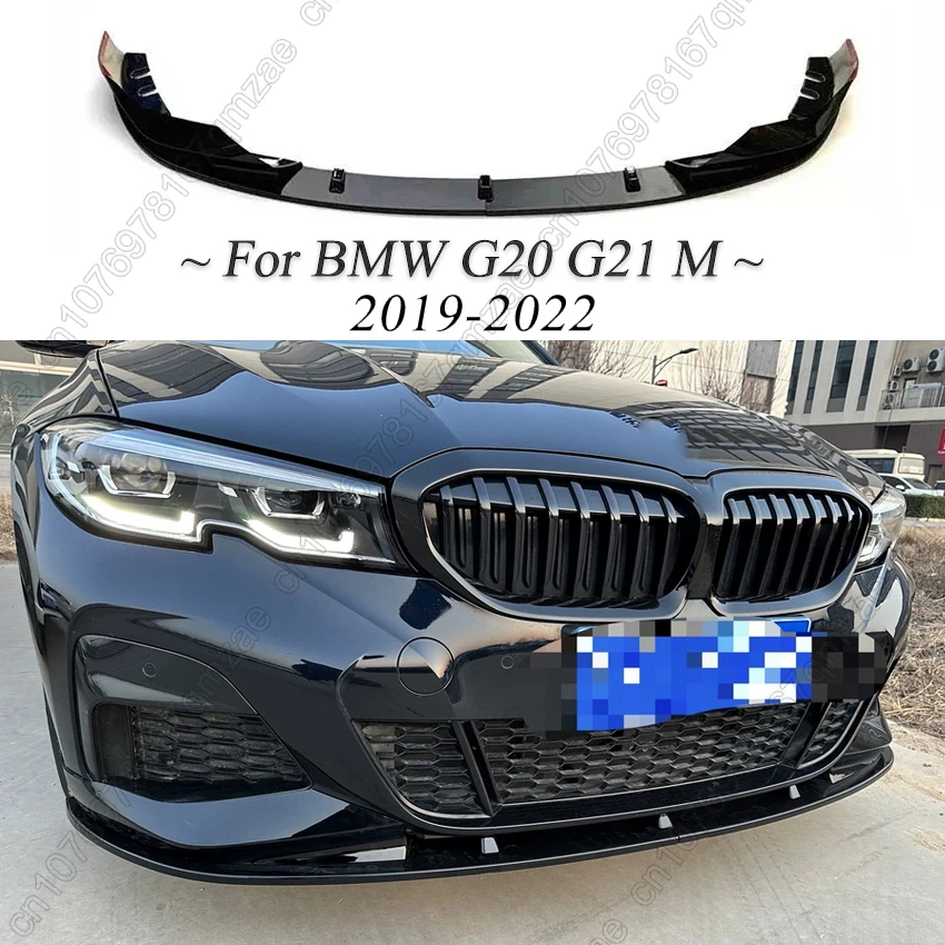 

Car Front Bumper Lip Splitter Diffuser Spoiler For BMW G20 G21 M-Sport 320i 330i M340i xDrive 2019-2022 ABS Bodykits Tuning