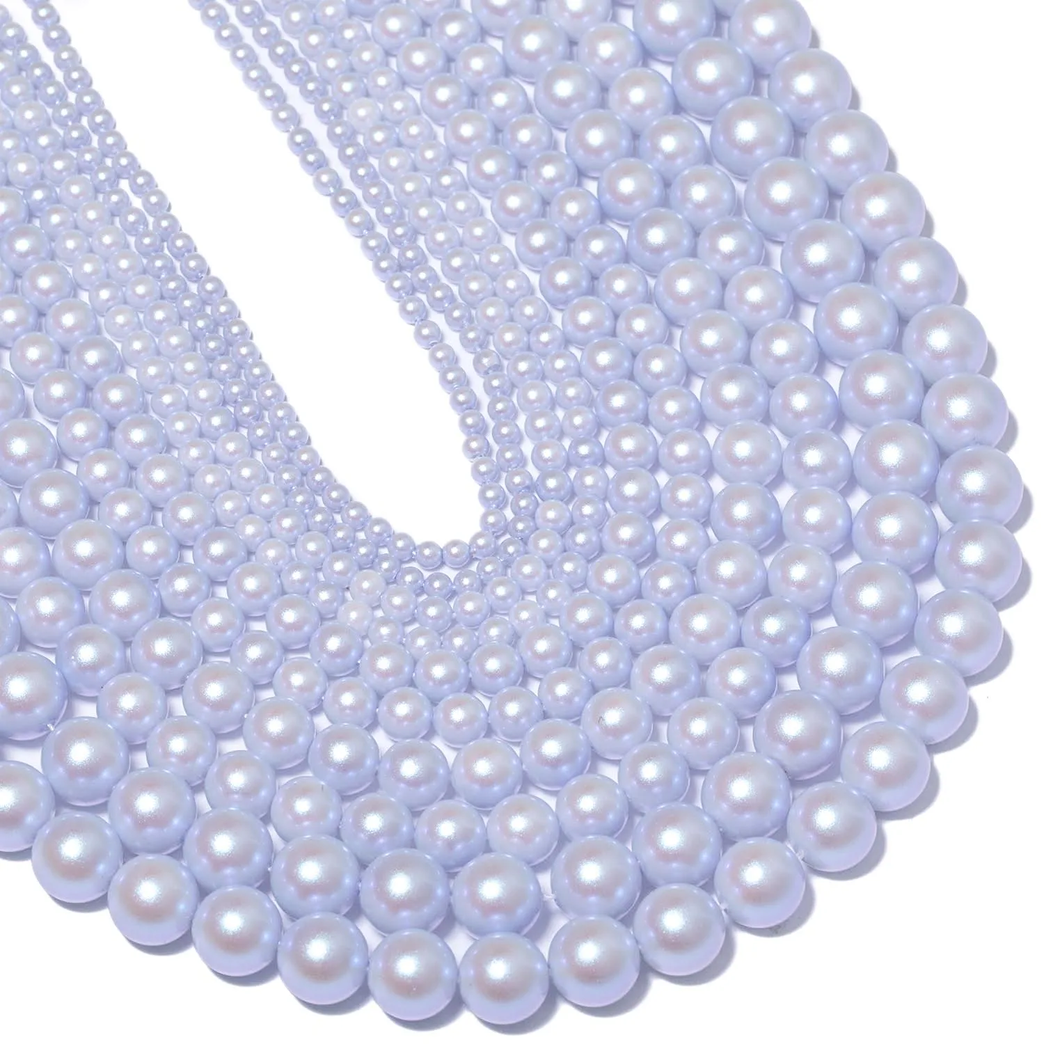 3/4/6/8/10mm Moon Blue Natural Freshwater Shell Beads Round Spacer Beads for Jewelry Making DIY Charms Bracelet Accessories 15''