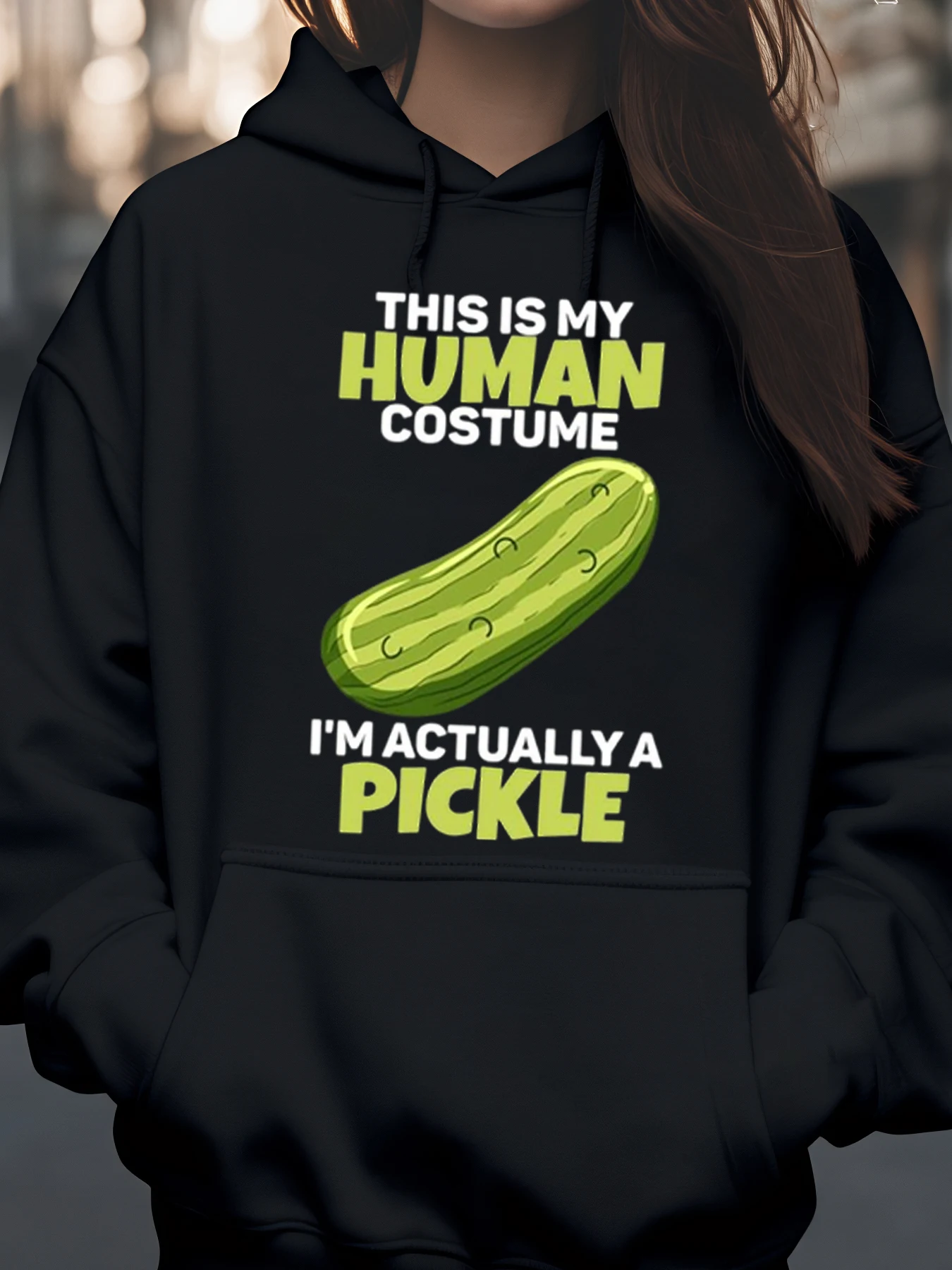 هوديي مطبوع عليه مخلل الهالوين لملابس الحفلات الممتعة للنساء