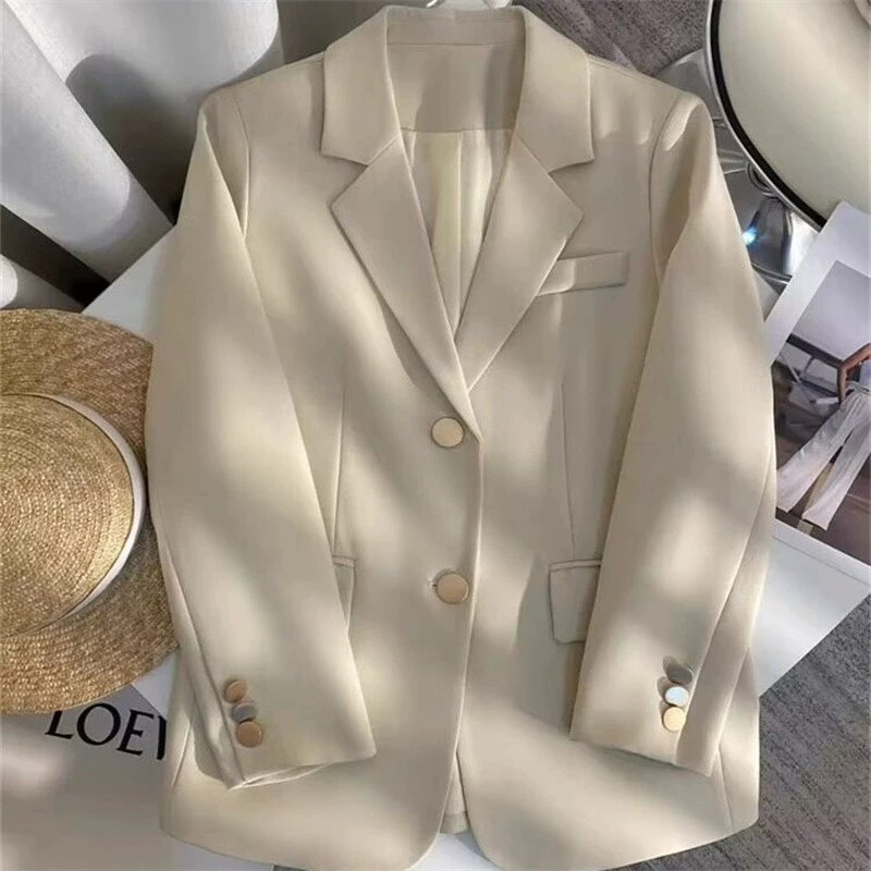 2025 New Red Suit Coat Women's Korean Style Loose Single Breasted Blazers Office Female Temperament Blazers Jacket Outwear Tops