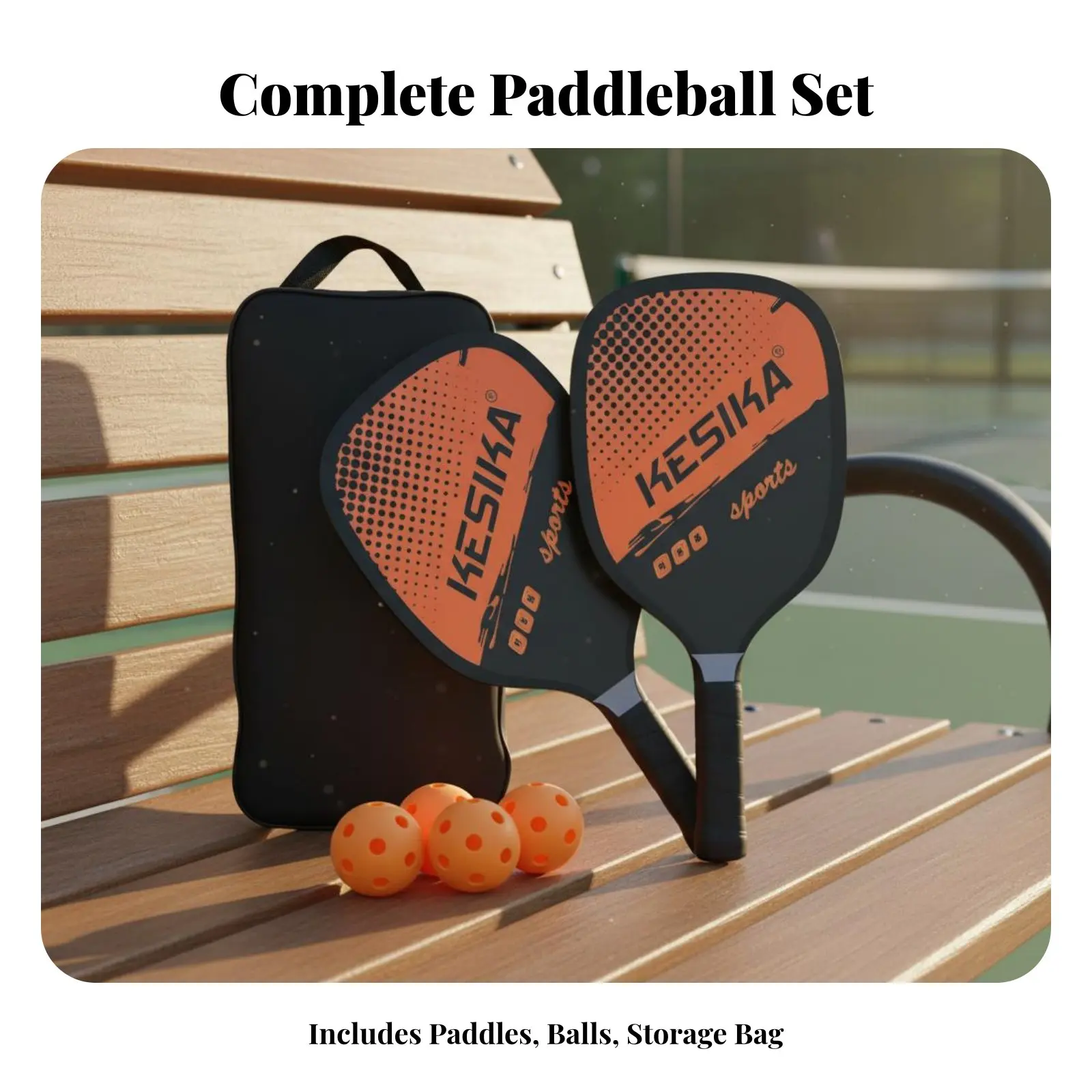 

Pickleball Paddle Set Lightweight Pickleball Racket and Sphere Set Sports Equipment Reinforced Rim Protector Includes Carrying