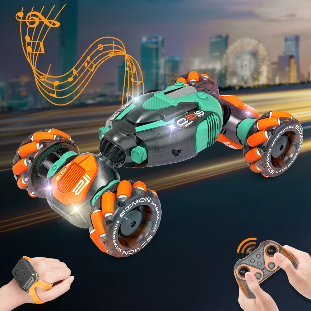 

Drift RC Stunt Car Toys for Kids 2.4G Gesture Radio Remote Control Twisting Car Double-Sided Flip 360° Rotating Climbing Car