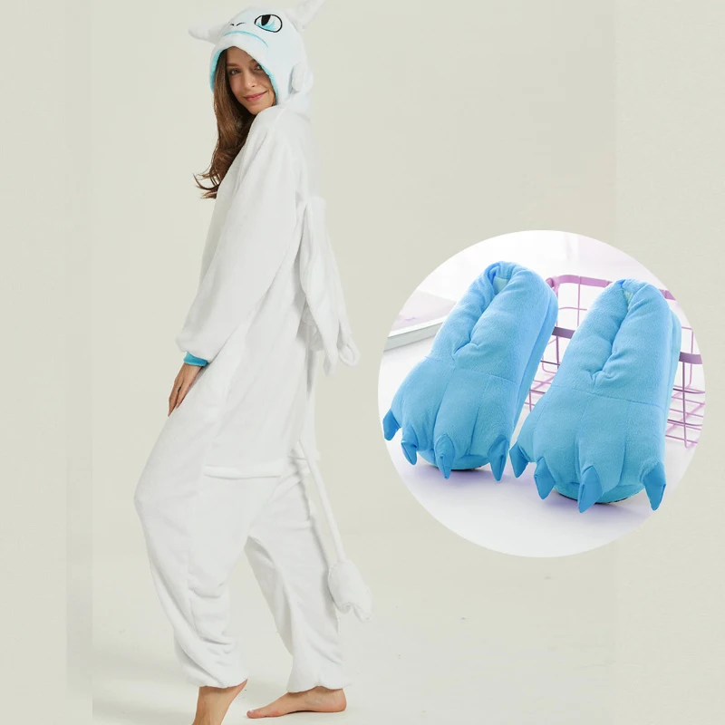 New Toothless Dragon Animal Unisex Adult Kigurumi Unicorn Onesie Pajamas Cartoon Halloween Family Party Costumes Jumpsuits