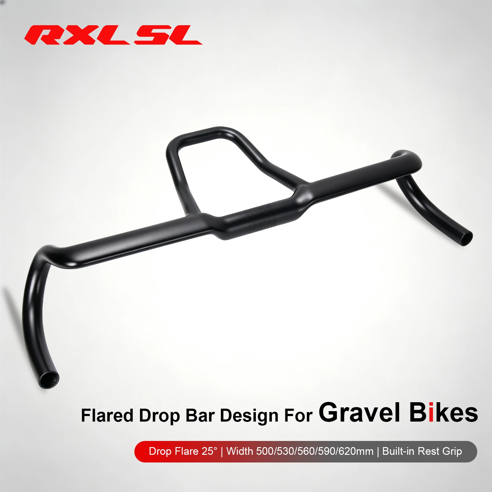 Manillar de carbono para bicicleta de gravel con manillares aerodinámicos de triatlón, modelo RXL SL, manillar curvo para bicicleta de carretera, 31,8 x 500/530/560/590/620 mm, con curvatura de 25 mm. °