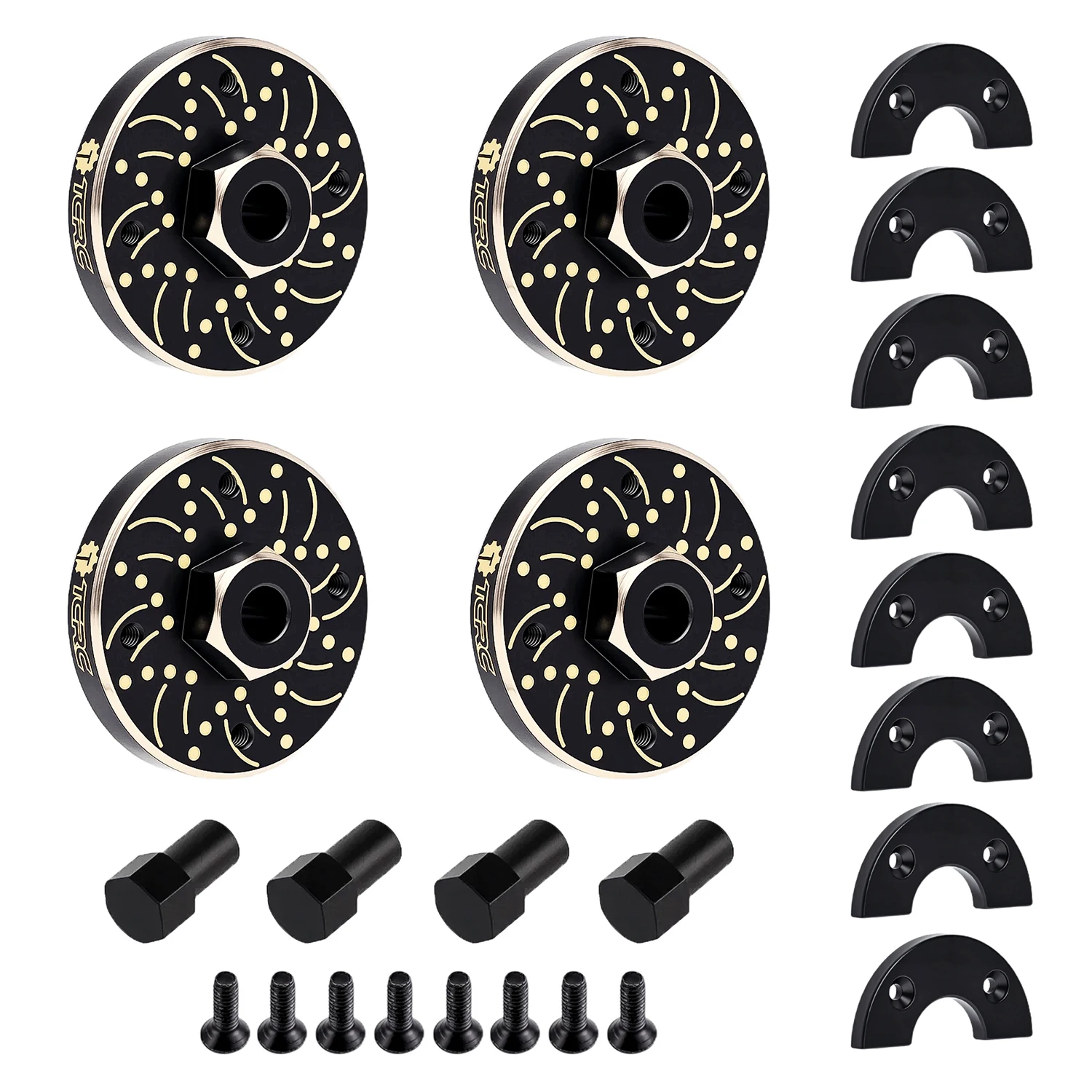 TCRC 4PCS Brass Wheel Weights Extended 5mm Wheel hubs Hex Adapter 56g/set for 1/24 Axial SCX24 AX24 XC-1 RC Crawler Car Upgrades