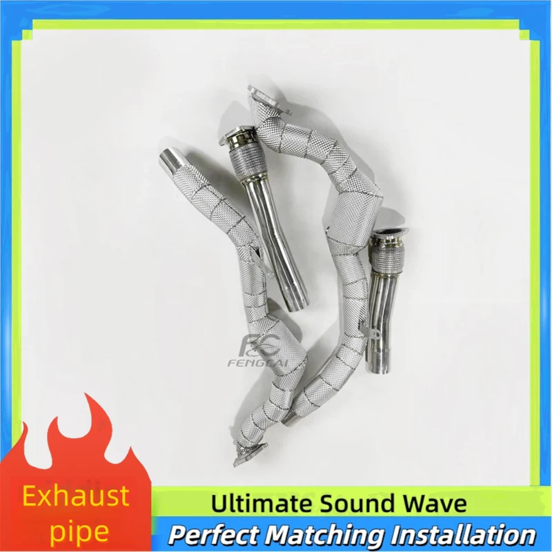 High Performance Downpipe Exhaust Pipes for bentley Continental GT 4.0T 2018+ Stainless Steel Exhaust Downpipe with Insulator