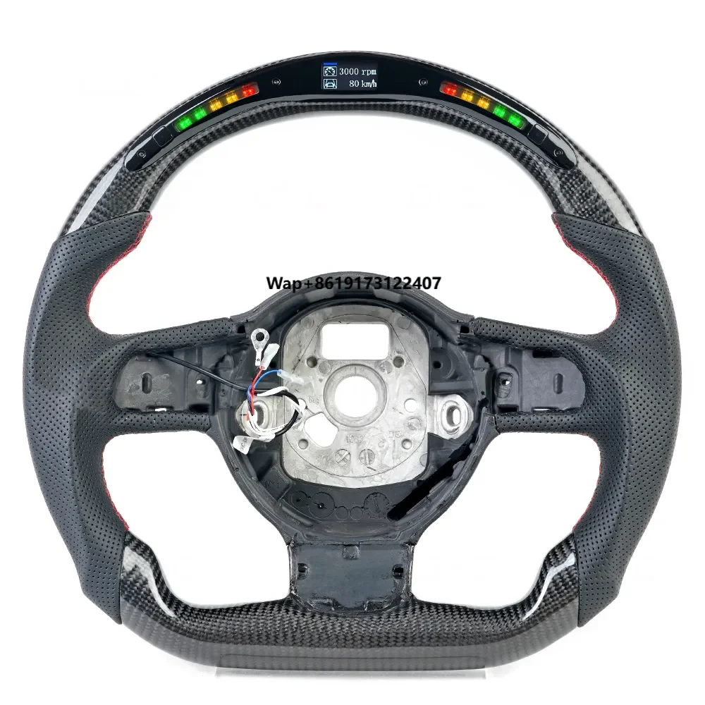 

Fit for R8 2007-2015 TTS TT TTRS Fancy Smart LED Real Carbon Fiber Custom Car Steering Wheel