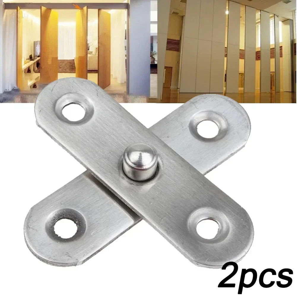 2pcs Stainless Steel 360Degree Rotating Door Pivot Hinge Tone Rotary Folding Hinges For Kitchen Cabinet Furniture Door Hinges