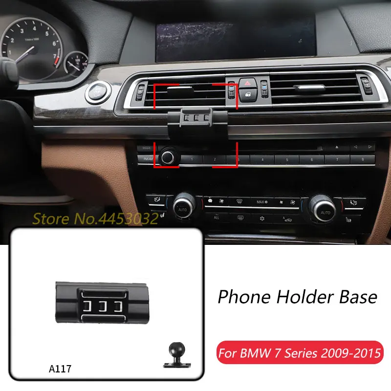 Car Phone Holder Base Special Mounts For BMW F01 7 Series 2009-2015 Fixed Air Outlet Bracket Base Accessories With Ball 17mm