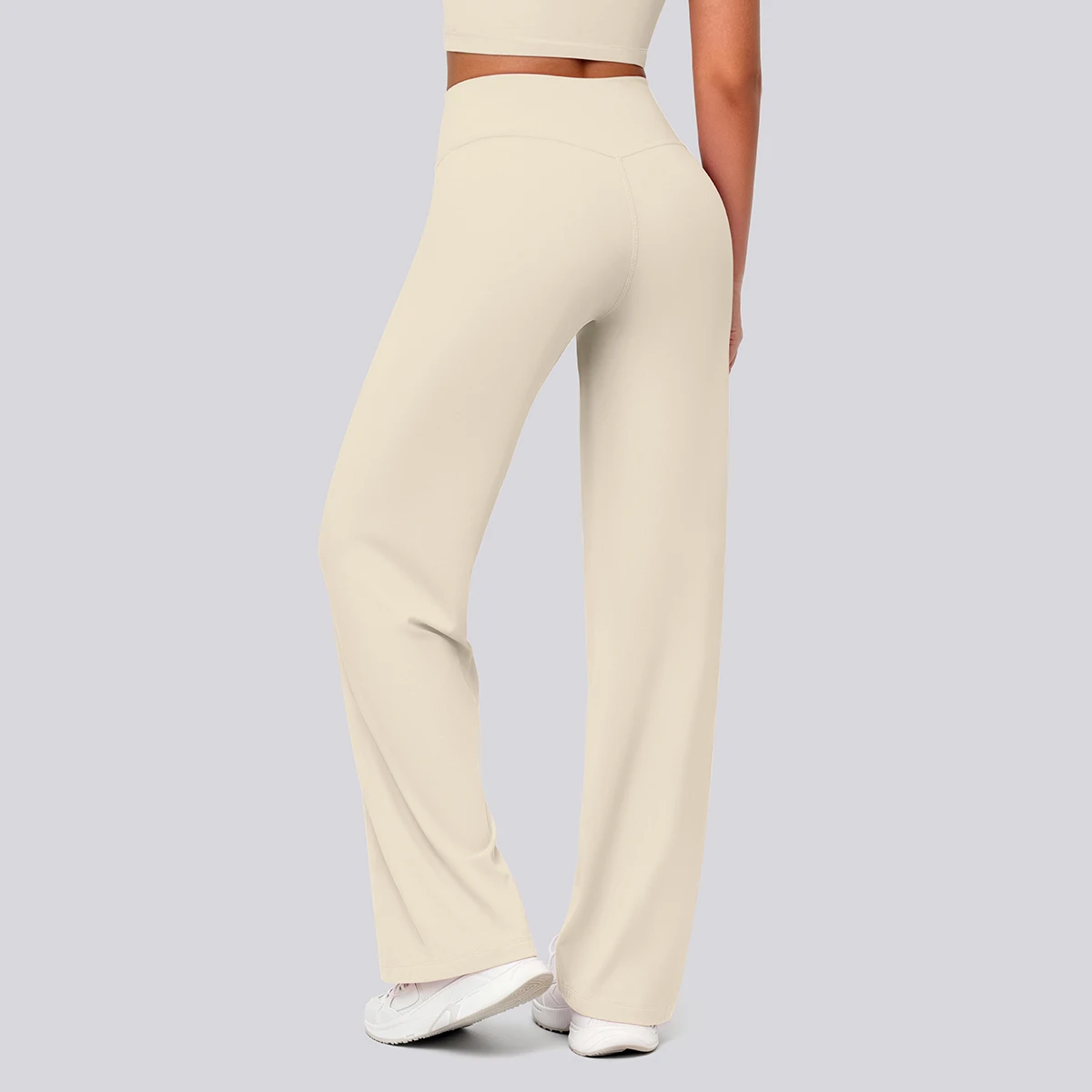 Rooftrellen Damen-Sporthose, Schlaghose, Hochgeschnittene, Lose Weite Hose, Einfarbig, Dünne Fitness-Sporthose für Frauen – Detail 28