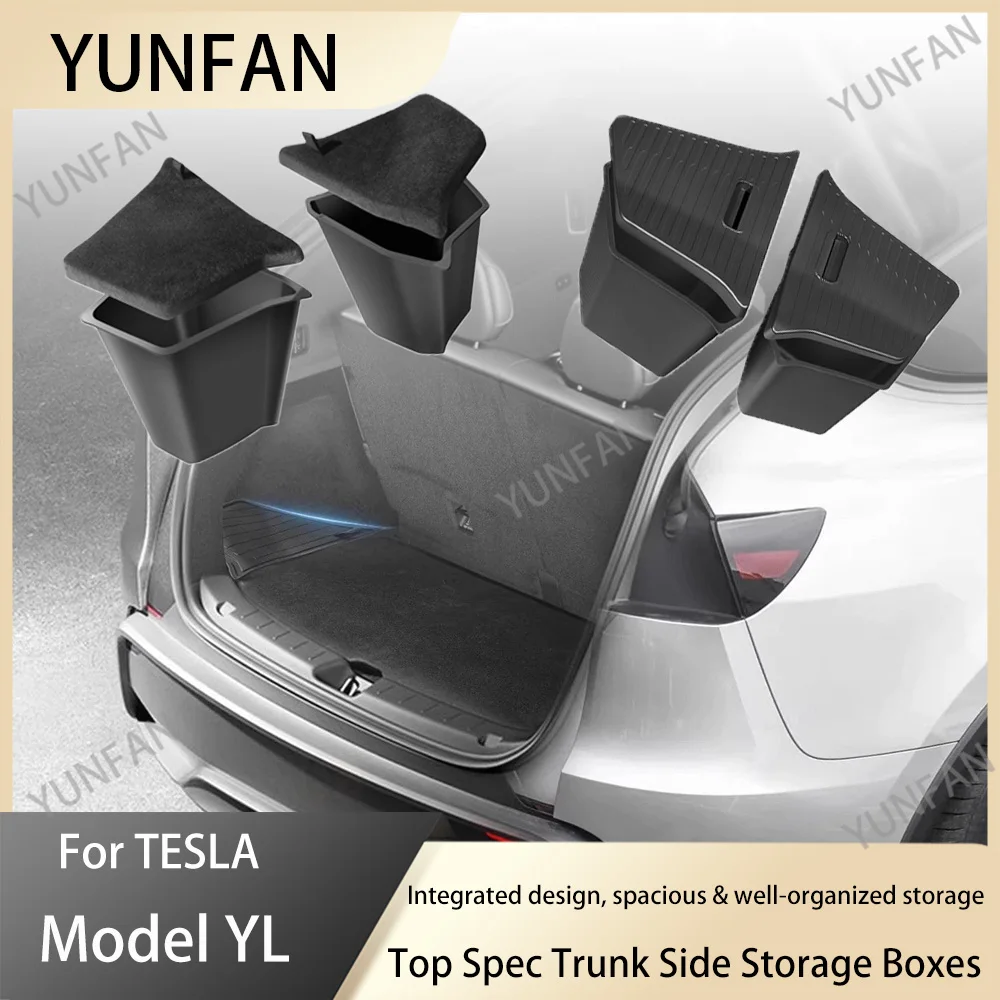 High Quality Flocked TPE Trunk Side Storage Box Cargo Separator For 2026 Tesla Model YL