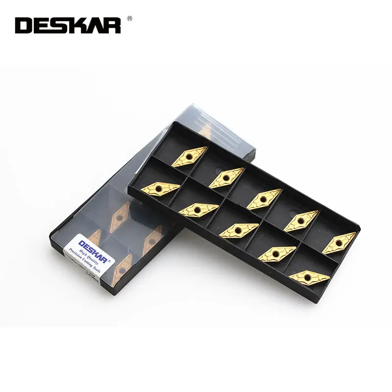 10PCS DESKAR VNMG160404 VNMG160408 VNMG160412 TM LF9018 LF9118 Carbide Inserts Turning Tools Lathe Cutting Tool For Steel Parts