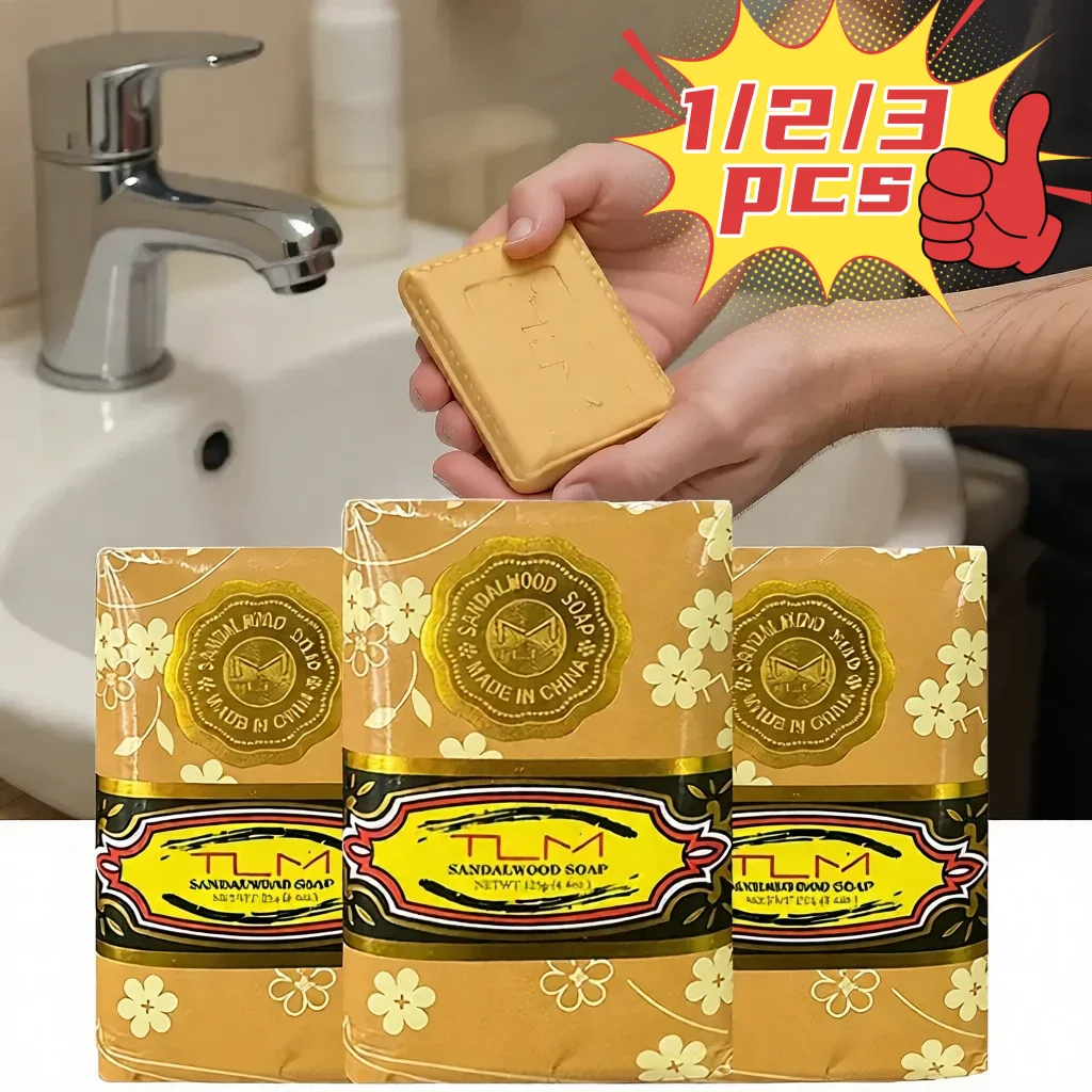 1/2/3PCS TLM Sandalwood Soap, Hand-Cleaning Soap, Skin Care Soap, Rich Foam, Body Bath Soap, Deep Cleaning, Lasting Elegant Fragrance, Suitable For Many Skin Types, Suitable For Men And Women, Single 125g.
