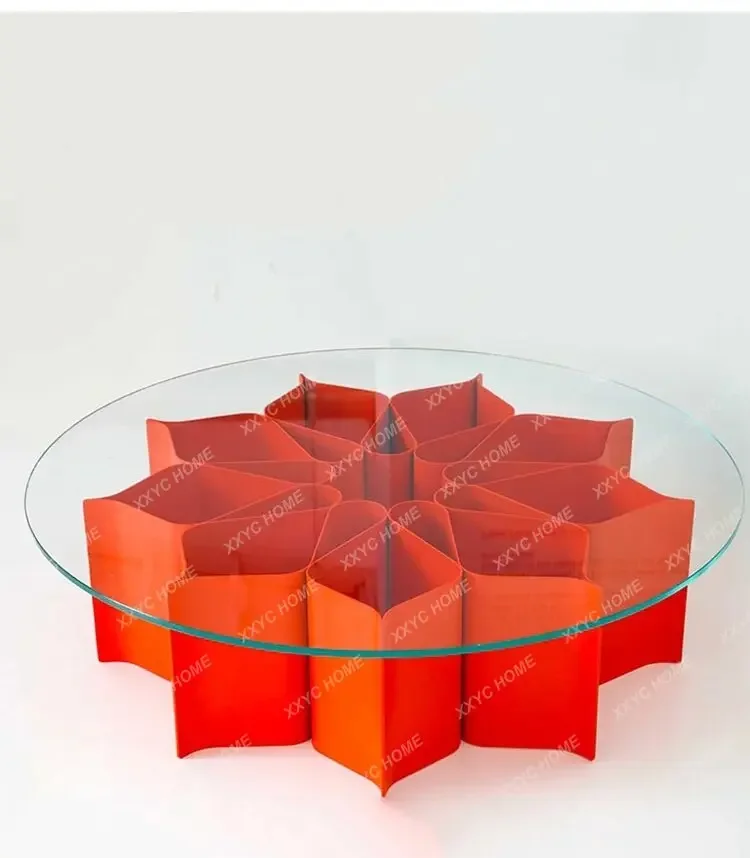 

Modern simple hotel villa club small apartment coffee table round