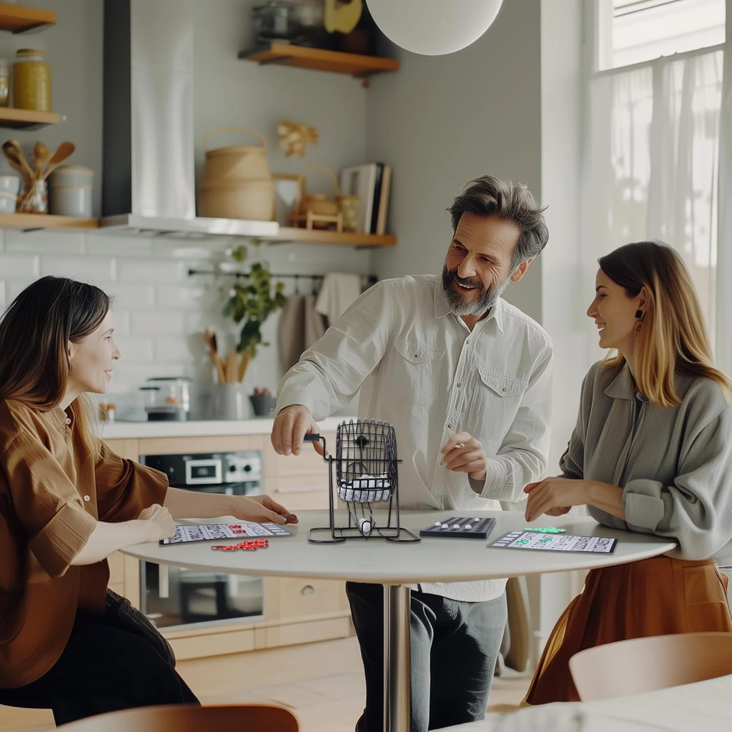 مجموعة ألعاب بينجو للبالغين والأطفال - تتضمن قفص عجلة معدني مقاس 8 بوصات، و75 كرة اتصال، ولوحة رئيسية، و18 بطاقة بينجو و150 لونًا #3