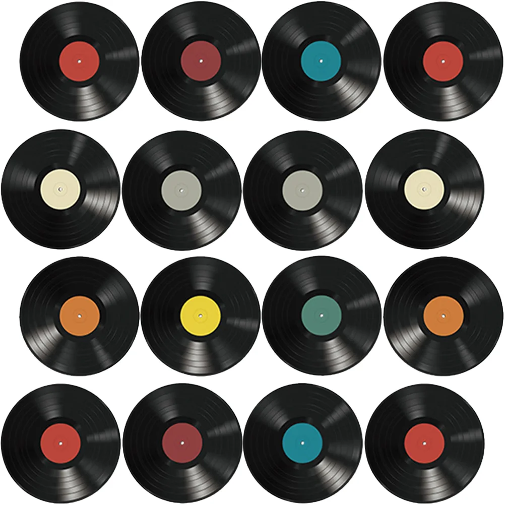 16 Pcs Artificial Vinyl Record Decoration Girl Decorate Music Poster Pvc Records Decorations