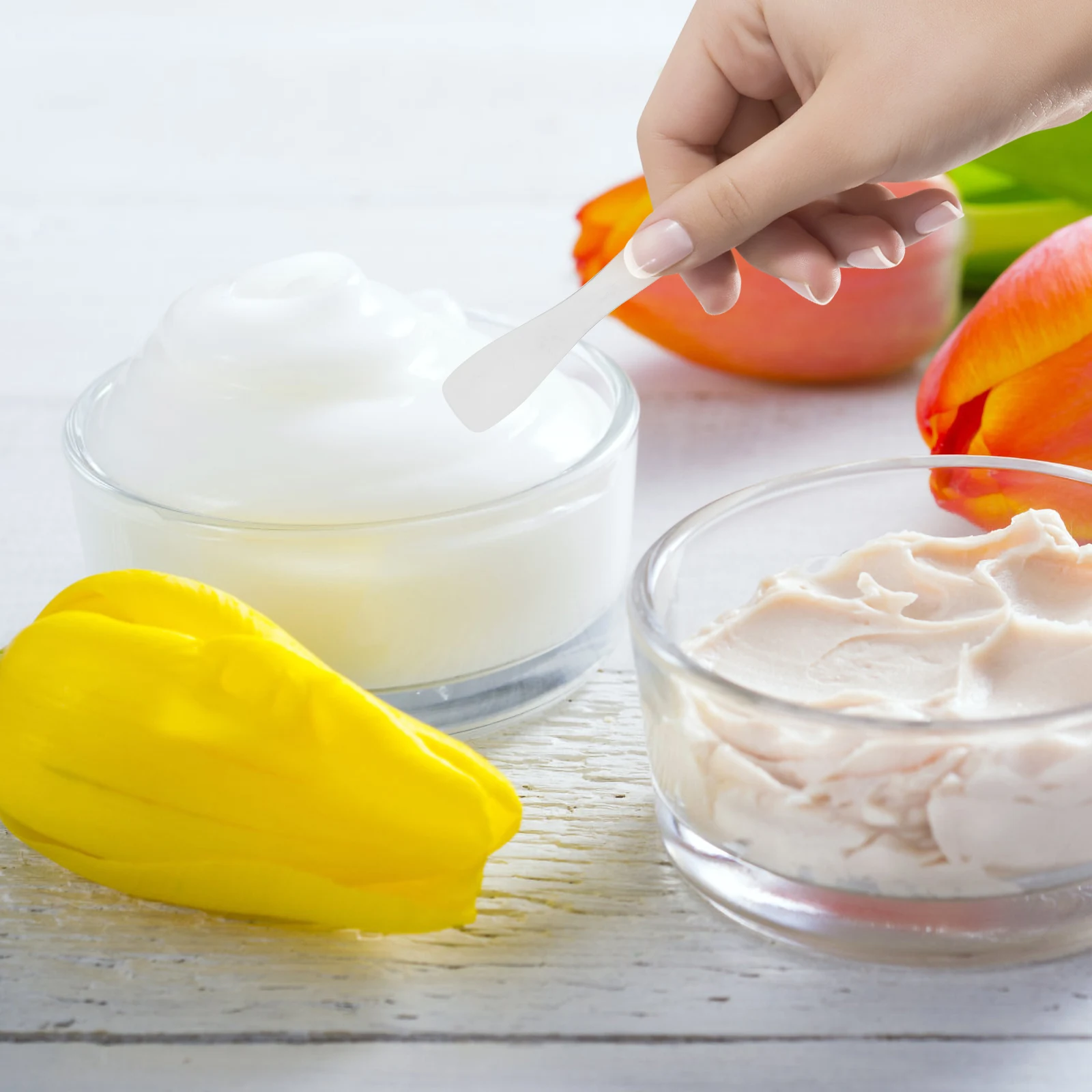 

3Pcs Zinc Alloy Eye Cream Spoon Silver Durable Eye Fatigue Relief Massage Tool Facial Cream Applicator Makeup Spoon