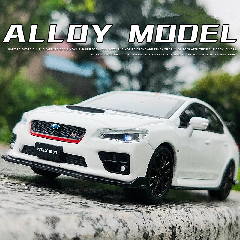 1/32 Subarus WRX STI Alloy Sports Car Model Diecast Simulation Metal Toy Car Model Sound and Light Collection Childrens Toy Gift