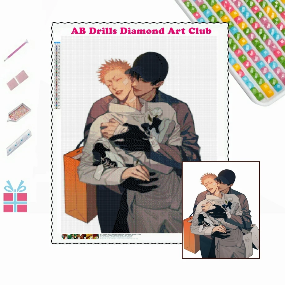 19 Days Old Xian He Tian DIY AB Drill Diamond Painting Mosaic Embroidery Anime Pictures of Rhinestones Cross Stitch Home Decor