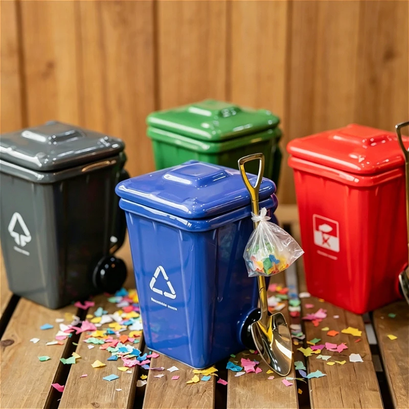 Garbage Can Ceramic Cups Mug Funny Cups.