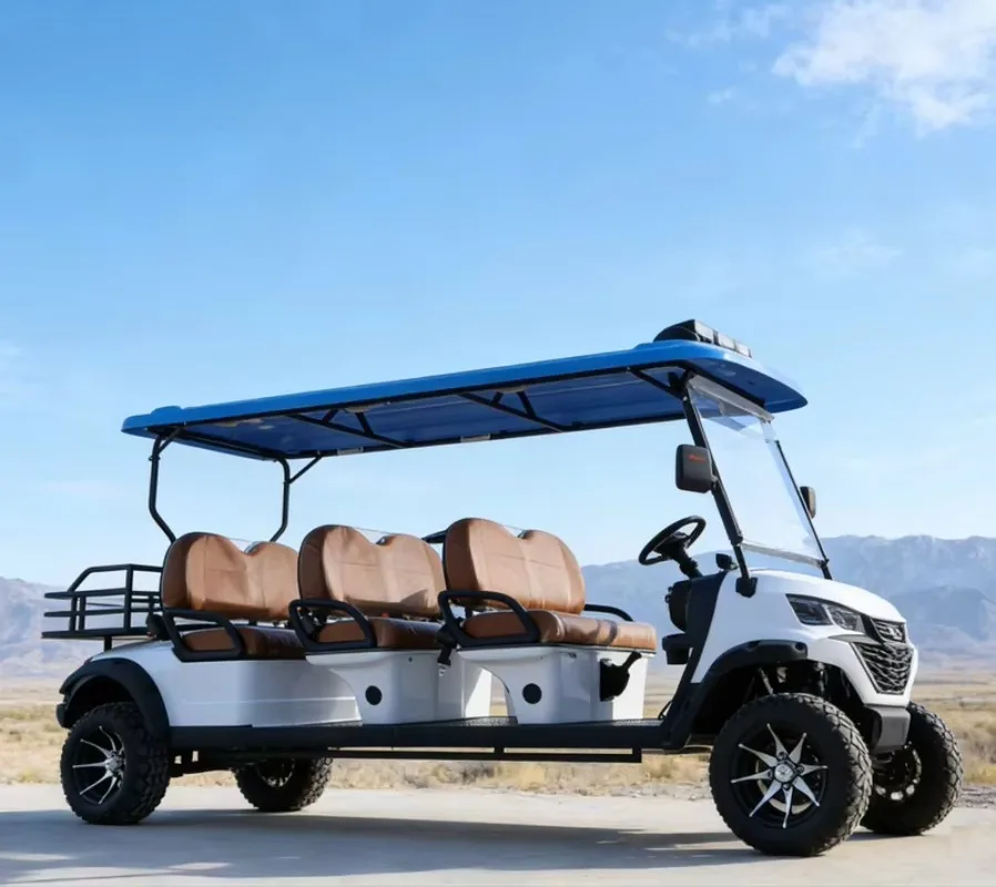 Airo Easy Maneuverable White 6 Seater Electric Golf Cart with Smart Control Panel for Exhibition Center Resort Community