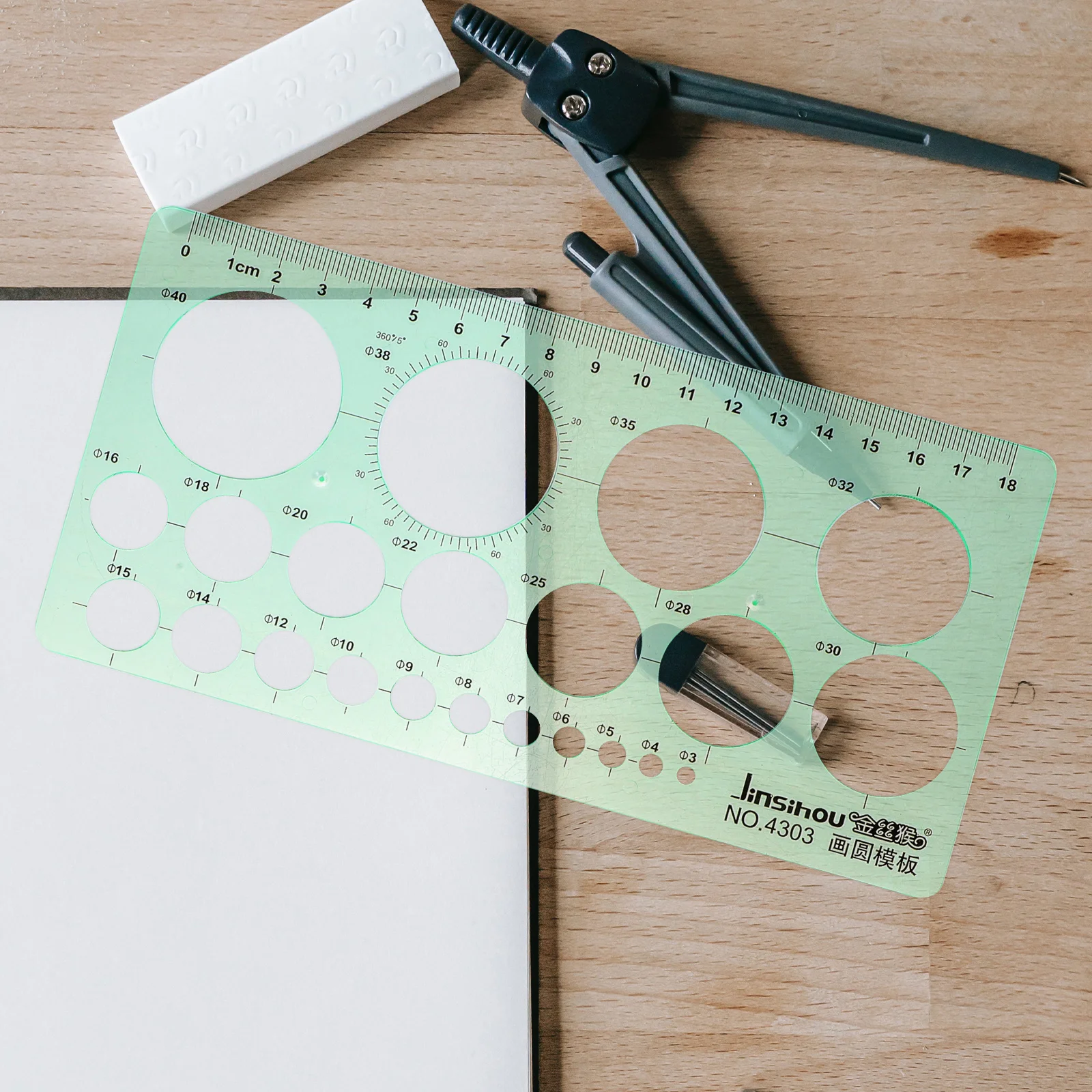 2 Pcs Geometry Measurement Template DIY Drawing Round Tool Geometric Plastic Rulers Students Stencils Tools