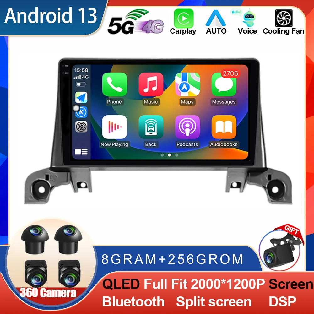 

Android 13 For Peugeot 5008 4008 3008 2017 2018 2019 2020 QLED Screen Car Radio Multimedia Video Player Navigation GPS Carplay