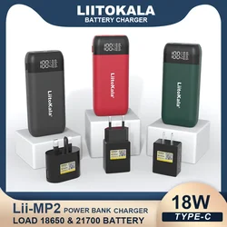 Original LiitoKala Lii-MP2 Power Bank QC3.0 input Suitable For 18650 21700 LCD Rechargeable Battery Charger