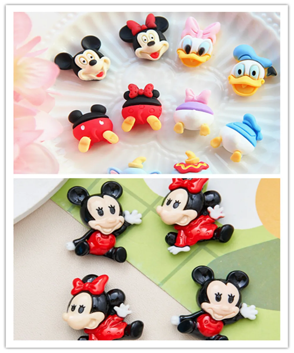 

100pcs Resin Kawaii Cartoon Mickey Disney series Flatback DIY Scrapbooking Craft Embellishments for Hair Bow Accessories