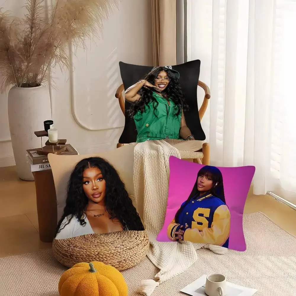 Singer SZA Cute Cartoon Two-dimensional Pillowcase Bedroom Sofa Cushion Cover Nap Pillow Cover