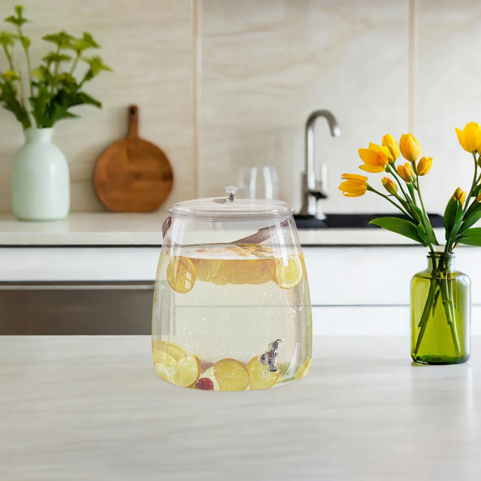 

9L Large Fridge Beverage Dispenser Transparent Drink Container Easy Pouring Home Office Parties Drink Dispenser for Fridge