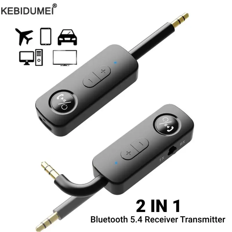 بلوتوث 5.4 استقبال الارسال 3.5 مللي متر AUX جاك طائرة محول الصوت اللاسلكي للتلفزيون الكمبيوتر سماعة سيارة عدة سماعة