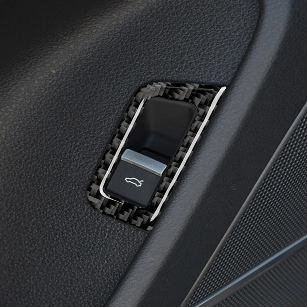 

For Audi Q7 4M 2016-2019 SQ7 LHD RHD Car Trunk Switch Button Sticker Carbon Fiber Control Panel Interior Trim Auto Accessories
