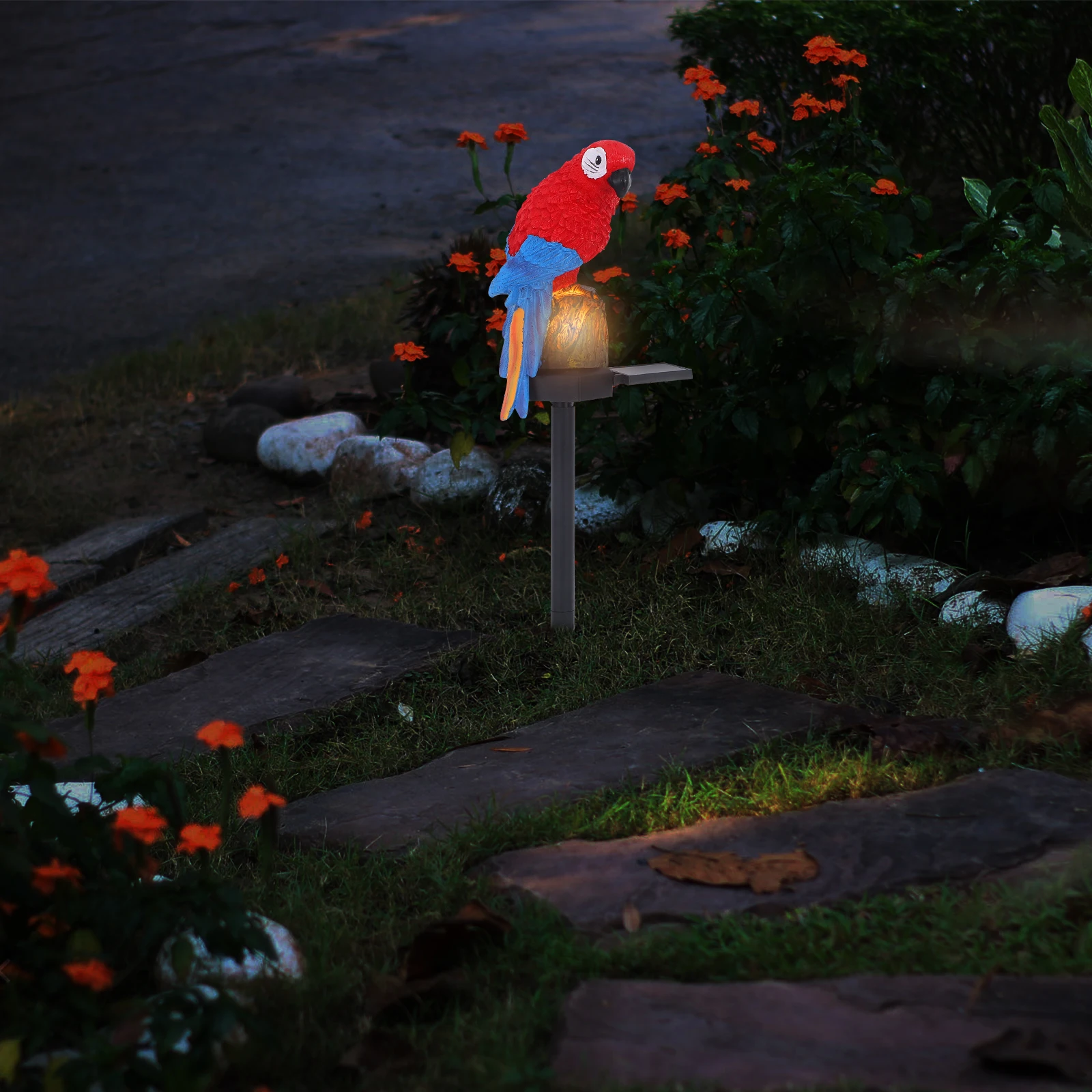 

2pcs Solar Parrot Lights Resin LED Garden Stake Lamp Energy Saving Outdoor Lawn Pathway Lighting Solar Lights