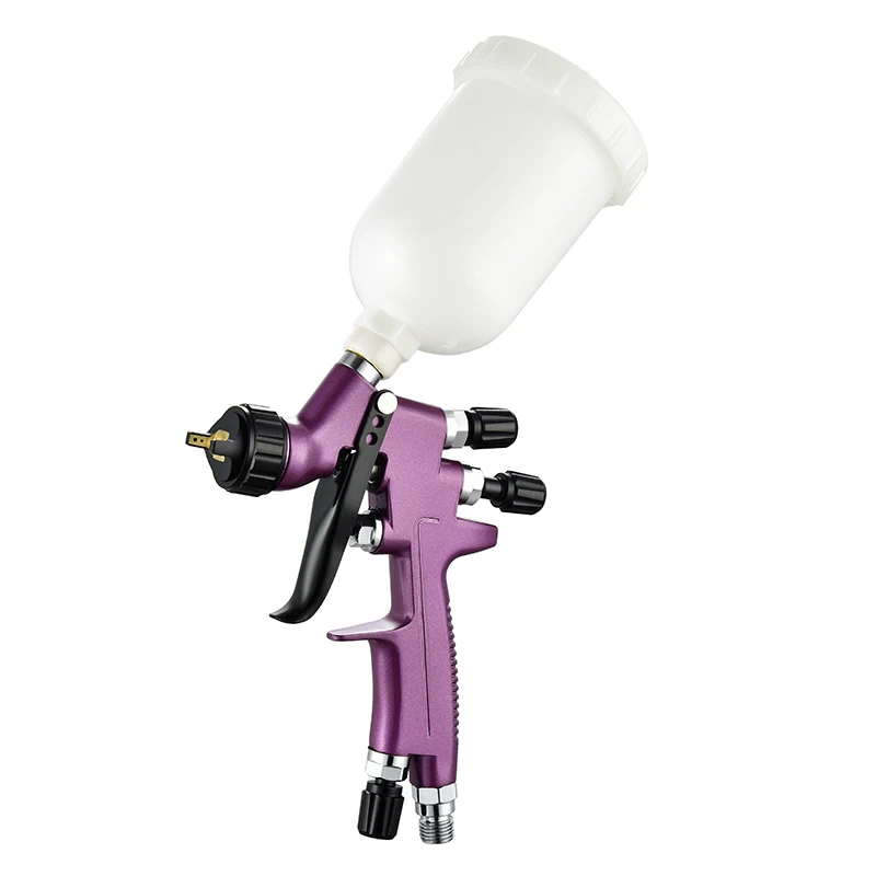 TT Mini Pneumatic Paint Spray Gun Aluminum Alloy Forged Body Fine Atomization 0.8mm/1.0mm Nozzles 250ml Cup 3-Year Warranty