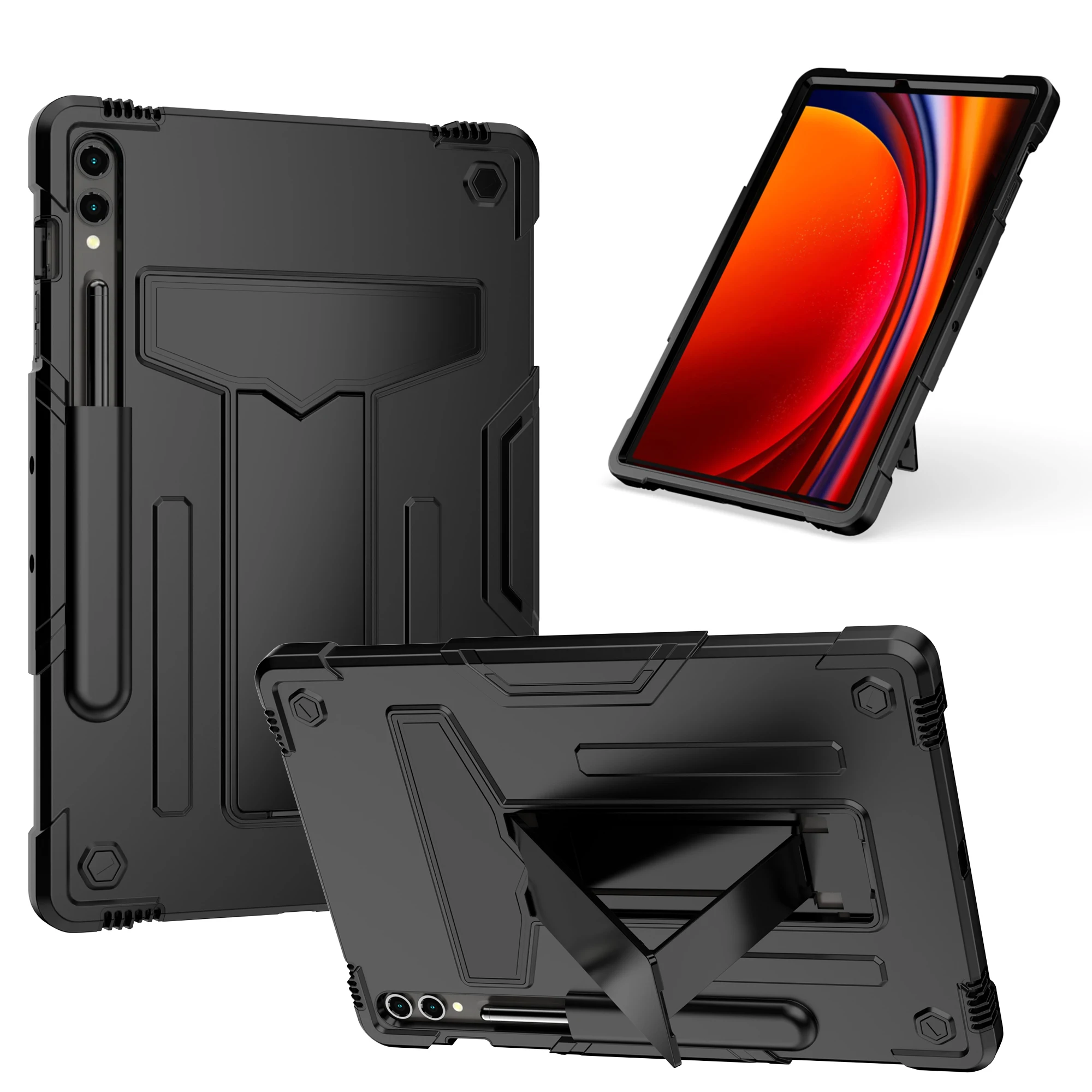 

Case for Samsung Galaxy Tab S9 Plus Tab S9 FE Plus 12.4 inch Shockproof Protective Tablet Cover for with Kickstand Tab S9+ S9 FE