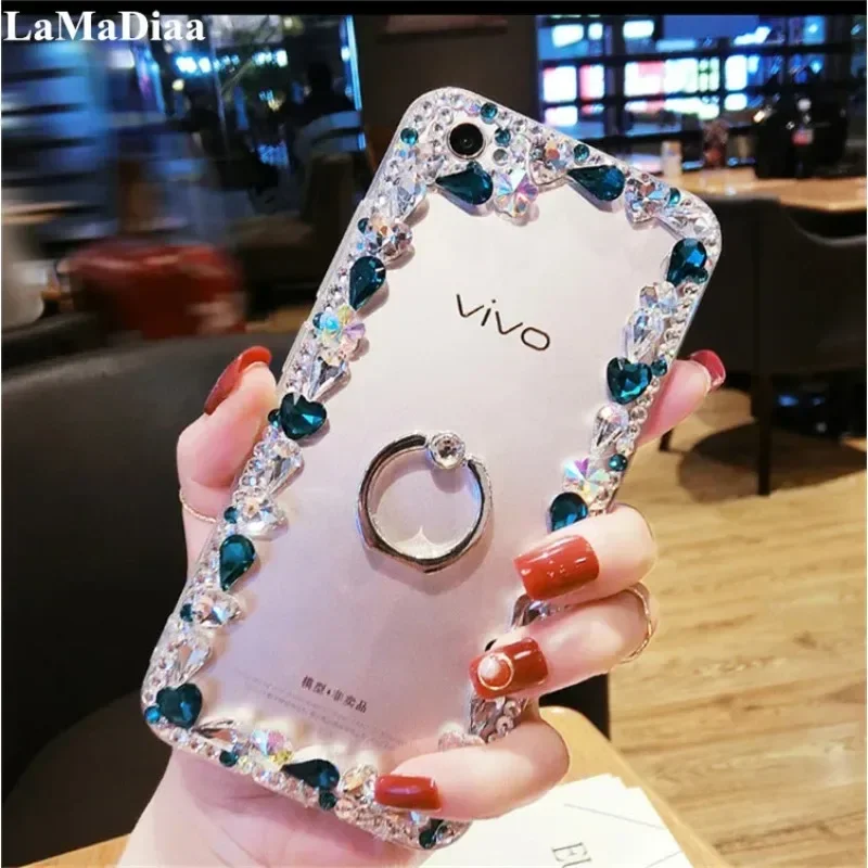 

Luxury Diamond Glitter Crystal Rhinestone Bling Case with Ring Stand for Samsung Galaxy, S23 Ultra, S24, S22 Plus, Note 10, 20