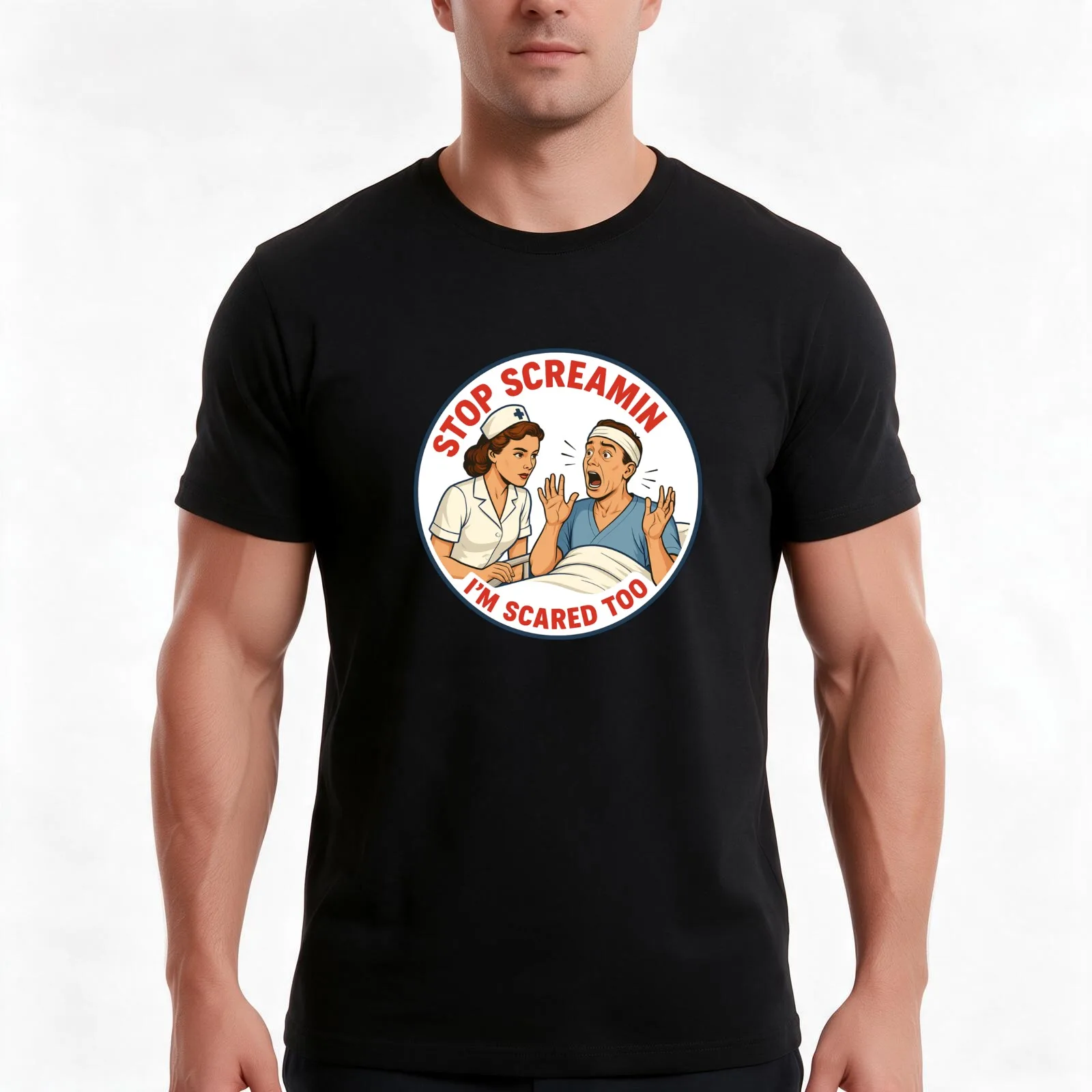 Stop Screamin I'm scared too! T-Shirt Summer Casual Cotton Tee Oversized Streetwear Tops Vintage Graphic Print 100% Cotton
