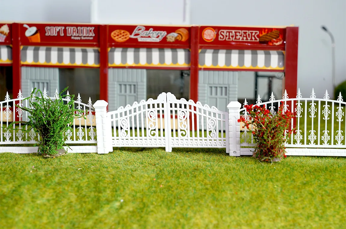3-teiliges Miniaturmodell Weißes Tor im Maßstab 1:100 1:200 für die Gestaltung von Gebäuden, Tischen, Hoftüren, Zäunen, Szenendekorationen und Diorama-Bausätzen – Detail 6