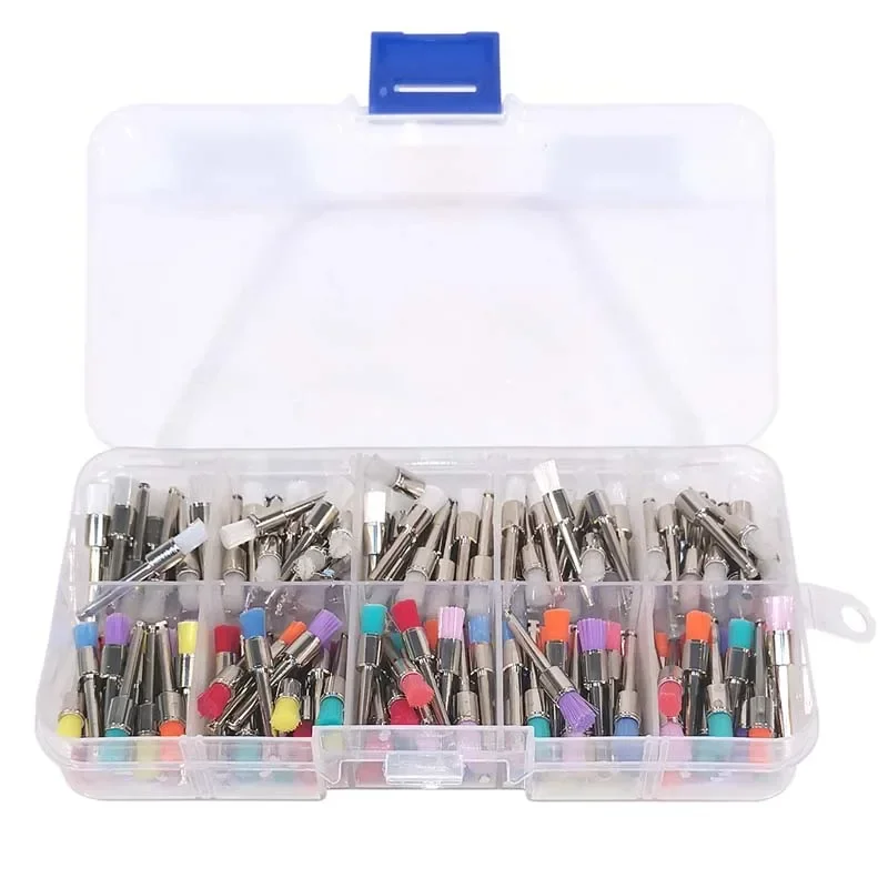 100pcs Dental Prophy Brushes Polisher Disposable Latch type Mixed color Used for stain removal and polish