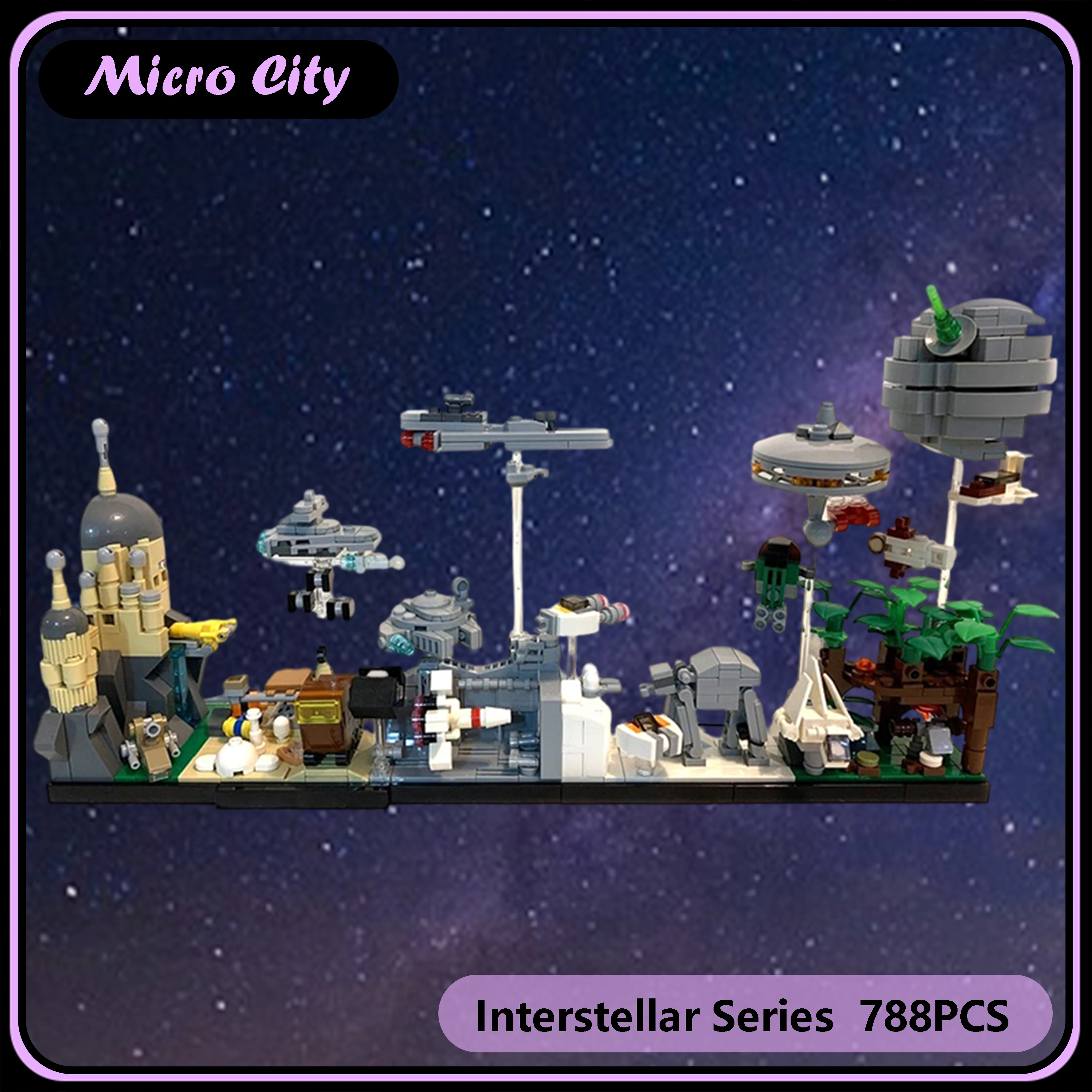 Seria Micro MOC City Skyline Scene, inspirowana klasycznymi serialami kryminalnymi, architektura, klocki konstrukcyjne, model kolekcjonerski, prezent.