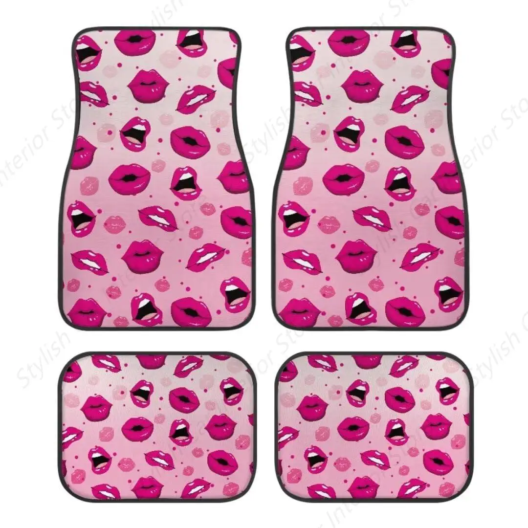 

Автомобильные коврики Pink Pig, универсальный ковер с забавным мультяшным поросенком на розовом фоне, напольные коврики для автомобилей, передняя и задняя нога